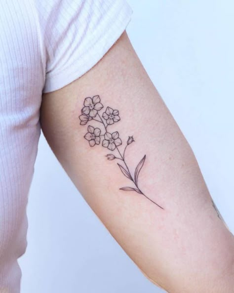 The sweetest little forget me nots, for someone Forget Me Not Flowers Drawing, Forget Me Not Tattoos, Small Flower Tattoos For Women, Forget Me Not Flower Tattoo, Forget Me Not Tattoo, Men Flower Tattoo, Community Tattoo, International Tattoo, Knot Tattoo