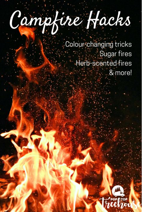 Campfire Tips And Tricks, Herbs To Burn In Campfire, Campfire Tricks, Campfire Hacks, Fire Building, Campfire Fun, Fire Ideas, Fire Crafts, Camping Necessities