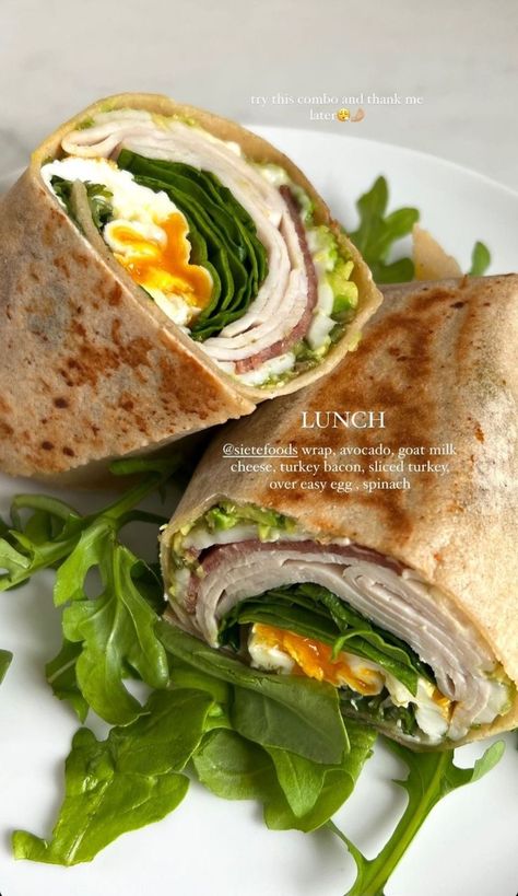 Goat Milk Cheese, Food Meal Prep, Eggs Protein, Egg Spinach, Cheese Turkey, Spinach Healthy, Avocado Eggs, Healthy Lunch Snacks, Healthy Food Menu