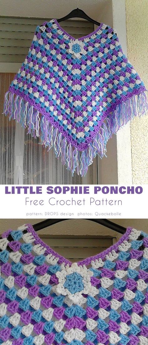 Girls Poncho Crochet Pattern, Kids Poncho Pattern, Crochet Baby Shrug, Crochet Poncho Patterns Kids, Crochet Poncho Patterns Easy, Shrug Crochet, Crochet Baby Poncho, Poncho Patterns, Baby Poncho