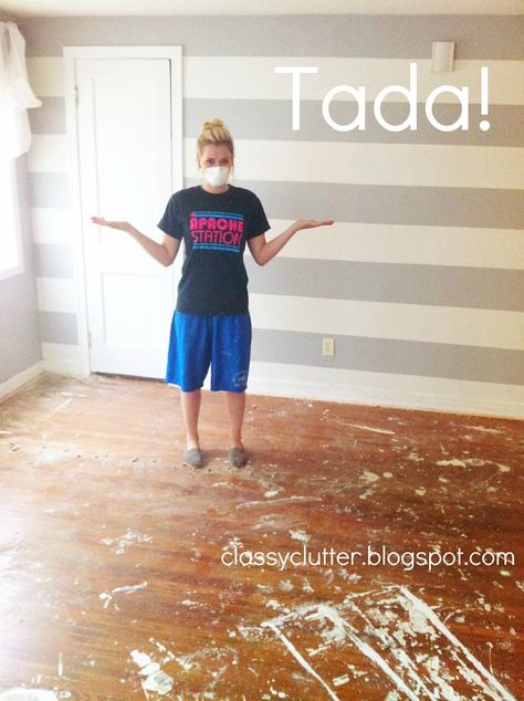 Classy Clutter: How to remove carpet and refinish wood floors: PART 1 #refinishingwood #hardwoodflooring #carpetremoval Desserts Restaurant, How To Remove Carpet, Remove Carpet, Refinish Wood Floors, Removing Carpet, Cleaning Painted Walls, Deep Cleaning Tips, Studio Apartments, Money Gift