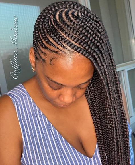 50 Goddess Braids Hairstyles for 2021 to Leave Everyone Speechless Two Goddess Braids, Goddess Braids Updo, Goddess Braid Styles, Scalp Braids, Lemonade Braids Hairstyles, Feed In Braids Hairstyles, Goddess Braids Hairstyles, African Hair Braiding Styles, Braided Cornrow Hairstyles