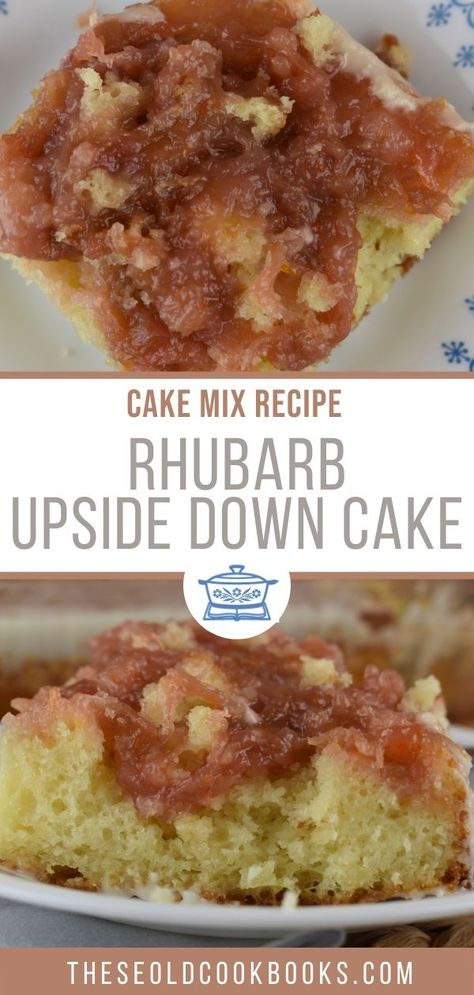 Rhubarb Spoon Cake Recipe Using Cake Mix - These Old Cookbooks