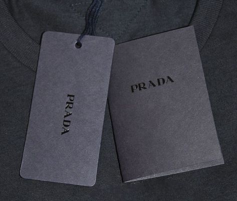 Prada #hangtag Hang Tags Clothing, Hang Tag Design, Modern Packaging, Clothing Packaging, Logo Design Inspiration Branding, Fashion Tag, Packaging Labels Design, Clothing Tags, Tag Design