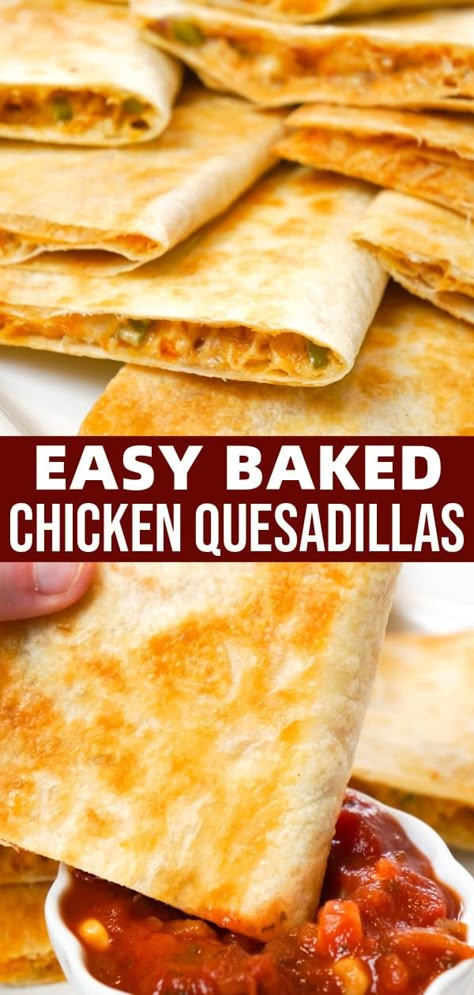 Oven Chicken Quesadillas, Chicken Quesadillas In Oven, Quesadilla Recipes Oven Baked, Chicken Quesadillas Oven Baked, Oven Quesadilla Recipes, Easy Chicken Quesadillas Simple, Quesadilla In The Oven, Rotisserie Chicken Quesadillas Easy, Chicken Quesadillas Oven