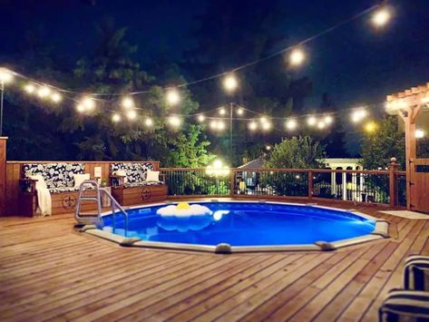 Above Ground Pool With Deck, Pool With Deck, Pool Deck Decorations, Above Ground Pool Deck, Pool Deck Plans, Best Above Ground Pool, Swimming Pool Decks, Outdoor Pool Area, Above Ground Pools