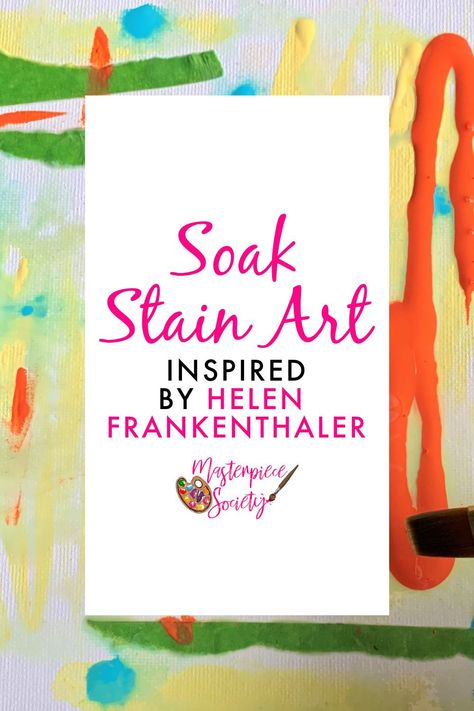 Looking for an easy art activity to enjoy with your kids while studying the life and art of abstract expressionist Helen Frankenthaler? We’ve got an easy soak stain art project you’re going to love! Helen Frankenthaler For Kids, Helen Frankenthaler Paintings, Stain Art, Homeschool Electives, Homeschool Art Projects, Art Supplies List, Master Artists, Artist Study, Homeschool Music