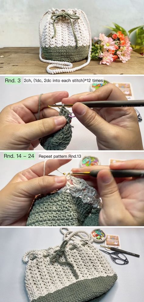 Crochet Circle Base Bag Tutorial Functional Crochet, Crochet Circle, Handmade Crochet Bags, Crochet Circles, Bag Tutorial, Stylish Backpacks, Bags Tutorial, Crochet Bag Pattern, A Circle