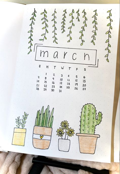 Calendar Ideas March, Journal March Ideas, March Title Page, Journal Ideas March, March Bullet Journal Cover, Journal March, May Bullet Journal, Bullet Journal Work, March Bullet Journal