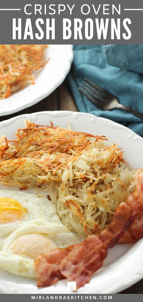 Have you tried making hash browns in the oven? They come out super crispy! It is such an easy way to get delicious hash browns for brunch or breakfast for dinner! We love doing this for a big family holiday breakfast or just because. #dinnerideas #holidayrecipe #simple #hashbrowns Oven Hashbrowns, Hashbrown Recipes, Hash Browns, Breakfast For Dinner, Kitchen Recipes, The Oven, Brunch Recipes, Side Dish, Breakfast Brunch