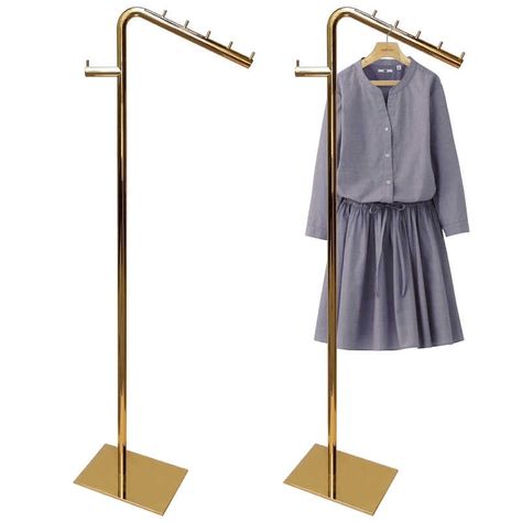 European style iron art clothes hat stand on the floor of a fashion clothing store display rack|standing clothing rack|hat rack|stand clothes - AliExpress Standing Clothing Rack, Handbag Display, Clothing Store Displays, Clothing Display, Gold Floor, Hanging Clothes Racks, Clothing Displays, Dress Hanger, Clothes Stand