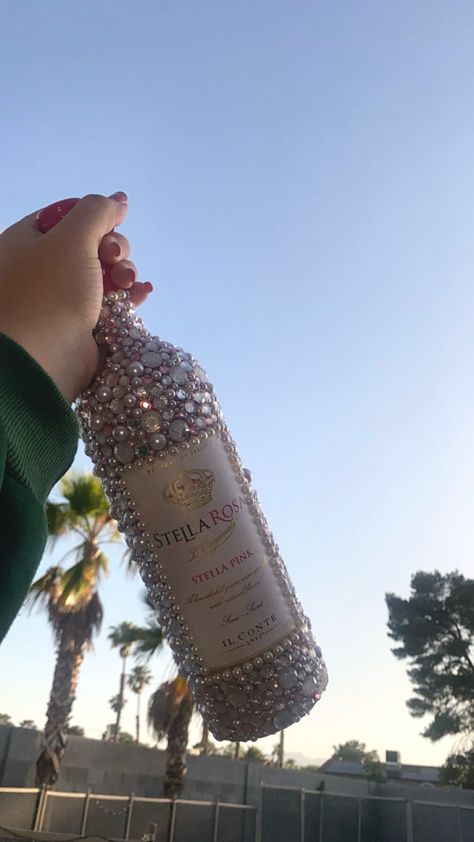 Bejeweled Stella Rosa bottle Bejeweled Bottles, Tequila Rose, Stella Rosa, Stella Rose, Decorated Bottle, Alcohol Bottles, Side Hustles, Tequila, Gift Ideas