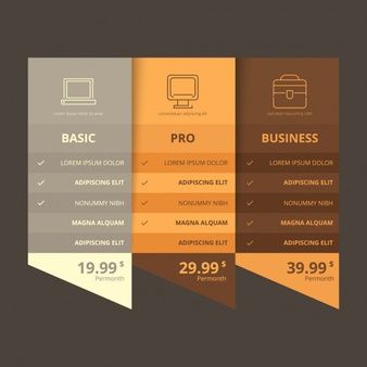 Creative illustration of pricing table with four options isolated | Premium Vector Pricing Table Design Layout, Package Price List Design, Price Package Design, Pricing Sheet Design, Table Chart Design, List Design Layout, Table Design Layout, Rate Card Design, Table Graphic Design