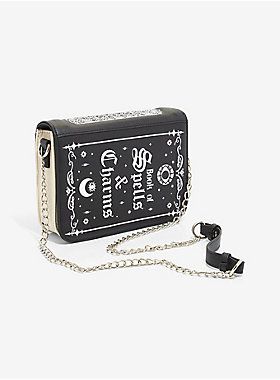 Nightmare Before Christmas Book, Harry Potter Purse, Book Of Spells, Black Crossbody Purse, Jack And Sally, Black Skulls, Black Purses, Christmas Books, Spell Book