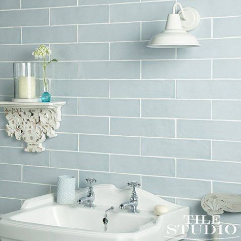 Introducing Our Brand New Bricks Range. Available in a Variety of Classic Pastel Colours with a Choice of Two Sizes. Ask In-Store for our 'Windsor' Range or Request a Sample. £39.95 Inc. VAT per M2 Duck Egg Blue Bathroom, Duck Egg Blue Wall, Small Shower Room, Blue Tile Wall, Small Shower, Loft Bathroom, Cottage Bathroom, Downstairs Toilet, Modern Tiles