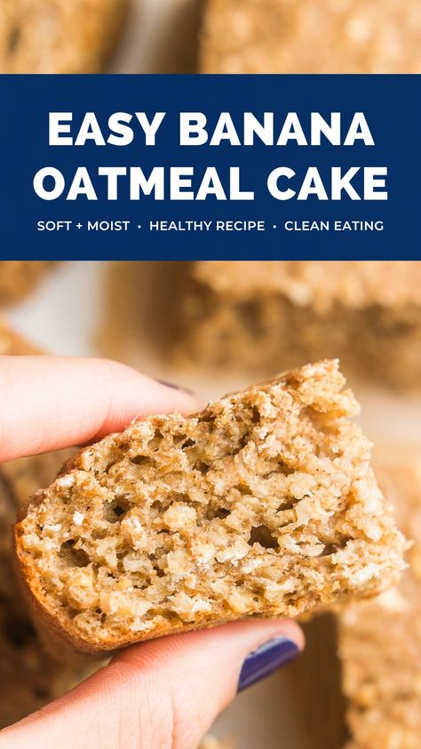 This healthy banana cake is REALLY easy to make! Unlike other recipes, this one is actually MEANT for breakfasts and snacks. It's perfect for meal prepping too! This clean eating recipe is super moist, great for kids & has no refined sugar. A total keeper — I make this banana oat cake all the time!! ♡ easy banana snack cake. healthy oatmeal cake recipe. banana cake recipe moist easy. healthy banana cake recipe clean eating. Oat Banana Cake, Oat Cake Breakfast, Banana Oatmeal Cake Healthy, Banana Oatmeal Breakfast Cake, Oatmeal Cake Healthy, Healthy Oatmeal Cake, Banana Oats Cake, Banana Breakfast Cake, Banana Oats Recipes