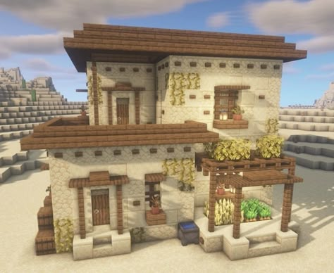 Desert Aesthetic Minecraft, Adobe Minecraft House, Minecraft House Ideas Desert, Minecraft Sand Castle House, Mesa Houses Minecraft, Desert Starter House Minecraft, Sand Base Minecraft, Sandstone Houses Minecraft, Minecraft African House