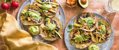 Charred Zucchini Street Tacos | Plant-Based Recipes Vegetarian Taco Recipes, Charred Zucchini, Avocado Lime Crema, Vegan Cauliflower Tacos, Escabeche Recipe, Mexican Vegetables, Vegetarian Tacos Recipes, Vegetable Tacos, Street Taco Recipe