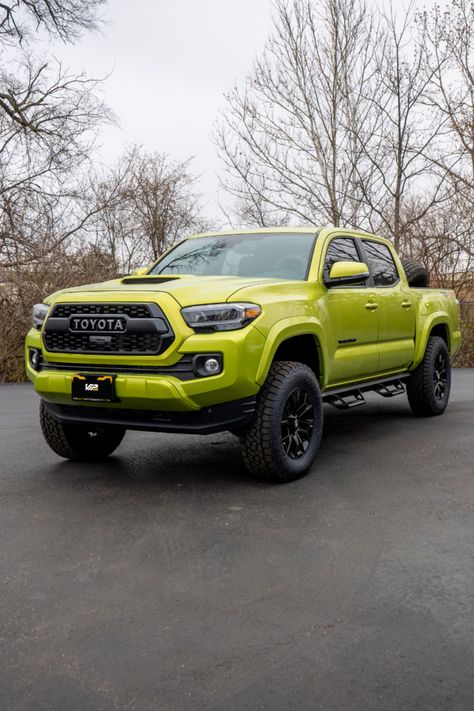 2023 Electric Lime Toyota Tacoma Custom Build Toyota Tacoma Sport, 2023 Toyota Tacoma, Toyota Tacoma Mods, Tacoma Mods, Toyota Tacoma Trd Sport, Toyota Tacoma Sr5, Toyota Tacoma Trd, Car Colors, Vroom Vroom