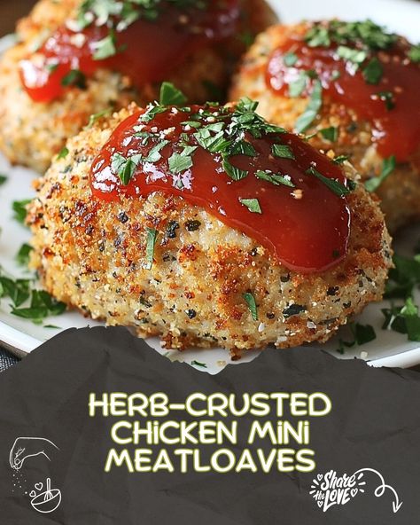 Herb-Crusted Chicken Mini Meatloaves: A Delicious Weeknight Dinner - Luscious Recipes Twice Baked Butternut Squash, Weeknight Dinner Easy, Traditional Meatloaf, Mini Meatloaf, Mini Meatloaves, Chicken Meatloaf, Mini Meatloafs, Chicken Minis, Baked Butternut Squash