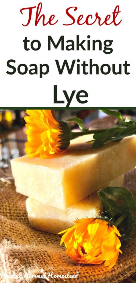 Diy Bar Soap Without Lye, How To Make Lye Soap Homemade, Natural Handmade Soap, Soap Without Lye Recipes, Tallow Soap Recipe No Lye, Diy Soap No Lye, All Natural Soap Recipes, Lye Free Soap Recipes, Lard Soap Recipe