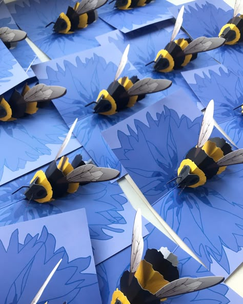 Bird Pop Up Card, Diy Popup Cards, Bumble Bee Crafts, Pop Up Diy, Diy Bumble Bee, Diy Pop Up Book, Paper Bee, Bee Crafts For Kids, Paper Crafts Magazine