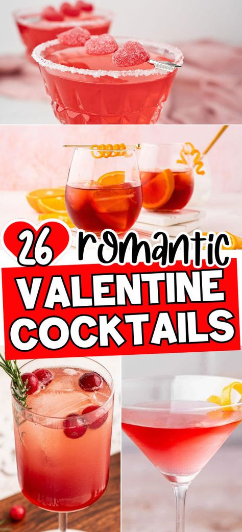 Cocktails for Valentine's Day Valentines Cocktails, Christmas Themed Cocktails, Romantic Recipes, Sparkling Wine Cocktails, Valentine Cocktails, Day Cocktails, Foods And Drinks, Romantic Meals, Delicious Drink Recipes