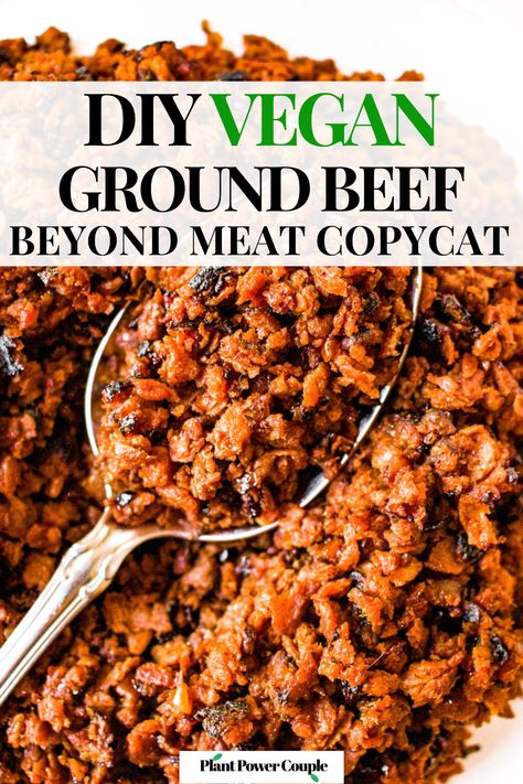 Impossible Meat, Ground Beef Substitute, Ground Beef Dinner Ideas, Beef Dinner Ideas, Tvp Recipes, Vegan Meat Recipe, Ground Beef Dinner, Vegan Ground Beef, Soy Curls