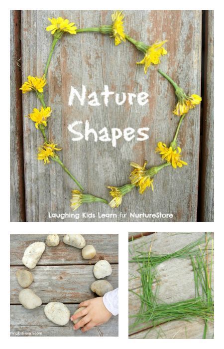 Take learning shapes into nature as the weather turns warmer.  A great outdoor play activity for toddlers and preschoolers | Outdoor Fun | Play | Shapes | STEM for Kids | Toddlers | Preschool | Kids Activities Outdoor Math Activities, Nature Shapes, Outdoor Learning Activities, Shape Activities, Forest School Activities, Nature School, Outdoor Education, Learning Shapes, Shapes Activities