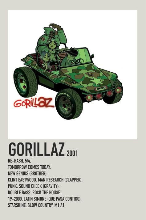 Song Posters Gorillaz, Music Poster Gorillaz, Music Albums Poster, Jpillas42 Minimal Posters, Artist Album Poster, Rock Album Posters, Album Covers Minimalist, Alternate Minimalist Album Covers, Minimalist Album Posters