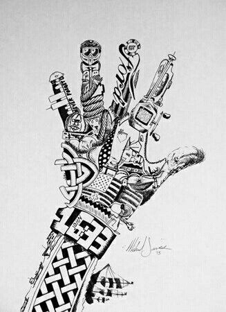 Pen and Ink Surreal Hand Drawing - Conway High School Art Project Art Projects High School, Art Projects For High School, Line Art Projects, Zantangle Art, Sketchbook Assignments, Classe D'art, School Drawing, High School Art Lessons, High School Art Projects