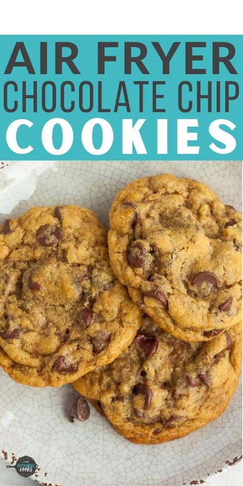 Air Fry Chocolate Chip Cookies, Chocolate Chip Cookies In Air Fryer, Airfryer Chocolate Chip Cookies, Air Fryer Cookies Chocolate Chips, Cookie Dough In Air Fryer, Air Fryer Chocolate Chip Cookies, Air Fryer Cookies, Betty Crocker Chocolate Chip Cookies, Small Batch Chocolate Chip Cookies