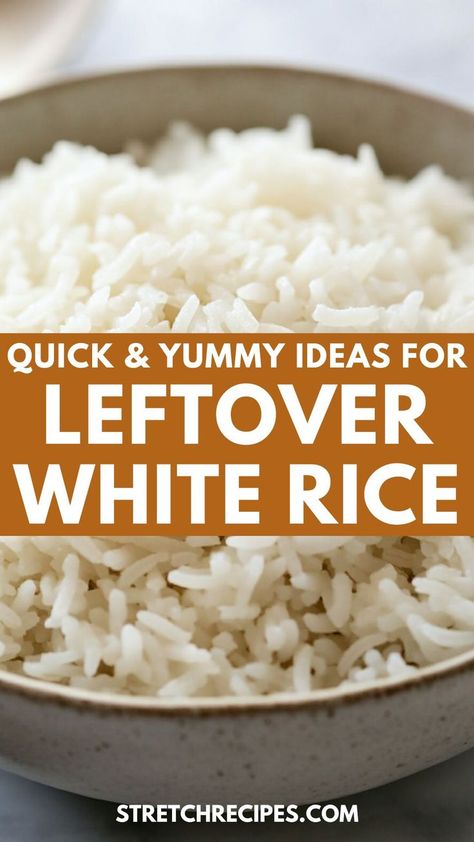 What to do with leftover white rice? Check out these fantastic ideas for turning your leftovers into flavorful meals! Find easy leftover white rice recipes that are perfect for repurposing your rice. Save and visit for more leftover white rice ideas! Leftover White Rice Recipes, Leftover White Rice, Rice Breakfast Recipes, Rice Ideas, Leftover Rice Recipes, Best Rice Recipe, White Rice Recipes, Flavorful Meals, Healthy Rice