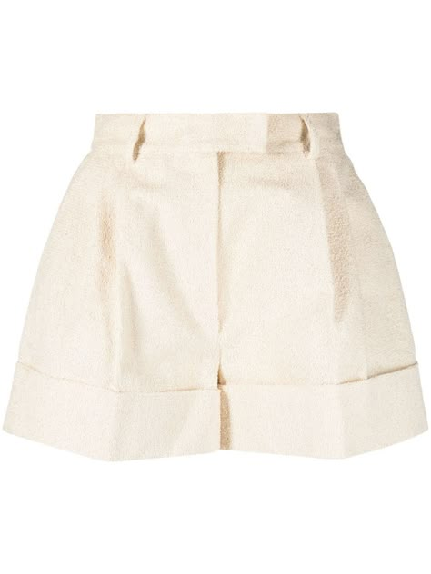 High Waisted Tailored Shorts, Designer Shorts Women, Beige High-waisted Shorts, Shorts Old Money, Tailored Shorts Outfit, Classy Shorts, Elegant Shorts, Nude Shorts, Shorts Aesthetic