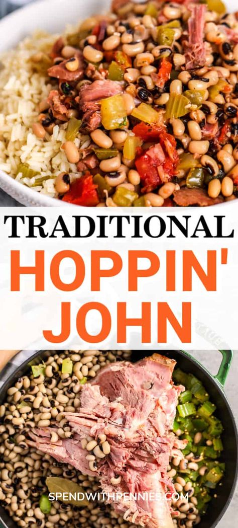 Hoppin John Recipe Pioneer Woman, Black Eye Pea Jambalaya Hoppin' John, Hoppin John Recipe With Canned Peas, Hoppin John Black Eyed Peas, Hoppin John Recipe With Collard Greens, Cajun Hoppin John Recipe, Southern Living Hoppin John Recipe, Hoppin Johns Recipe, Hop And John Recipe