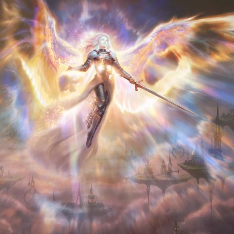 Warrior Angel, Spirit Realm, Super Powers Art, Angel Artwork, Angel Warrior, Magic Aesthetic, Angels And Demons, Wizards Of The Coast, Traditional Paintings