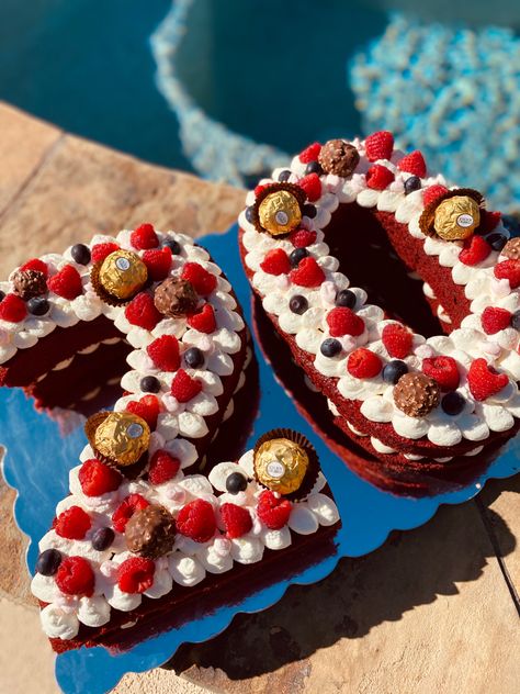 Number cake 20 20 Number Cake, Number 20 Cake, Red Number Cake, Red Velvet Number Cake, Adult Easter Baskets, Cake Number, Number Birthday Cakes, 20 Birthday Cake, Rectangle Cake