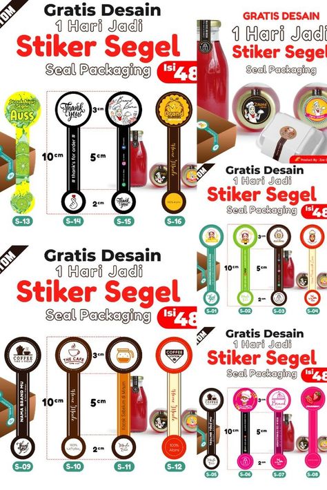 Stiker Segel Kemasan Produk 1 Hari Jadi GRATIS DESAIN Packaging Logo, Creative Advertising, Packaging, ? Logo, Instagram