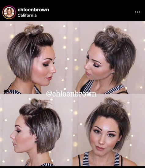 Washable Hair Color, Sew Shirt, Kort Bob, Spring Hair, Short Hair Balayage, Short Hair Styles For Round Faces, Penteado Cabelo Curto, Short Hair Updo, Haircut For Thick Hair