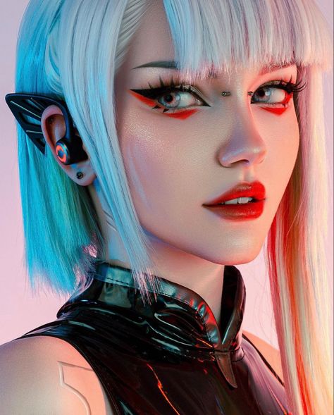 Cyberpunk Costume, Cyberpunk Makeup, Cyberpunk Cosplay, Style Cyberpunk, Anime Makeup, Cyberpunk Anime, Cyberpunk Girl, Halloween Tattoo, Cyberpunk Aesthetic