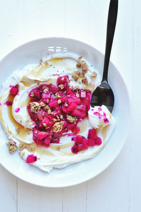 apple dragonfruit yogurt bowl with granola Apple Yogurt, Yogurt Breakfast Bowl, Yogurt Bowls, Easy Homemade Granola, Honeycrisp Apple, Raw Pumpkin Seeds, Yogurt Breakfast, Full Fat Yogurt, Fruit Yogurt