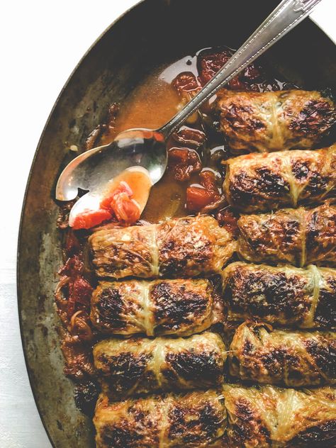 Cabbage rolls stuffed with lamb, herbs, feta, and other good things Lamb Cabbage Rolls, Stuffed Cabbage Rolls, Stuffed Cabbage, Savoy Cabbage, Ground Lamb, Long Grain Rice, Eastern Cuisine, Cabbage Leaves, Cabbage Rolls