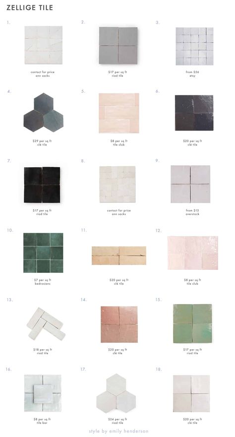 Are Zellige Tiles Trendy Or Classic? And How To Use Zellige In Different Styles Of Homes (Plus A Roundup Of Our Favorites) - Emily Henderson White Square Zellige Tile, Zellige Tile Bathroom Floor, Handmade Tile Bathroom, 2024 Tile Trends, Cle Tile Backsplash, Square Tile Backsplash Kitchen, Zellige Tile Kitchen Backsplash, Zellige Floor, Zellige Tile Backsplash