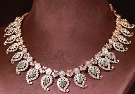 Closed Diamond Sets Indian, Mango Haram, Mango Design, Mango Mala, Indian Diamond Jewellery, Diamond Pendant Jewelry, Bridal Jewellery Earrings, Choker Necklace Designs, Elegant Jewellery