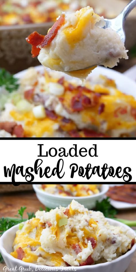 Loaded Mashed Potatoes are a hearty, delicious side dish recipe filled with all the classic flavors we love in loaded baked potatoes. Bacon Mashed Potatoes Recipe, Loaded Mashed Potato Casserole, Bacon Mashed Potatoes, Mashed Red Potatoes, Baked Mashed Potatoes, Mashed Potato Casserole, Easy Mashed Potatoes, Loaded Mashed Potatoes, Instant Mashed Potatoes