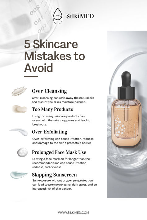 🚫 Avoid These Common Skincare Mistakes! 🛑 Learn what NOT to do for a radiant complexion. 😊✨ ⁠ #SilkiMED #SilkiMEDScience #SilkiMEDFamily #Skincare #SkincareTips #SkincareObsessed #SkincareRegime #SkinGoals Skincare Mistakes To Avoid, Skincare Mistakes, Minimalist Skincare, Healthier Alternatives, Skincare For Oily Skin, 8 March, Essential Oils For Skin, Clear Skin Tips, Morning Skin Care Routine