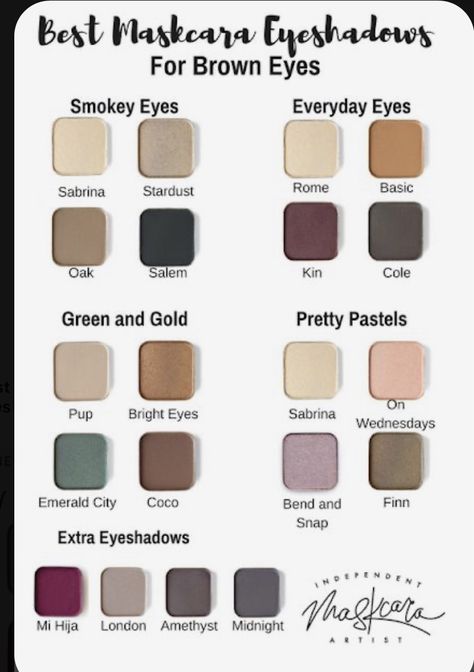 Best Eyeshadow For Brown Eyes, Green Eyes Pop, Make Up Diy, Eyeshadow For Green Eyes, Maskcara Makeup, Eyeshadow For Blue Eyes, Eyeshadow For Brown Eyes, Maskcara Beauty, Best Eyeshadow