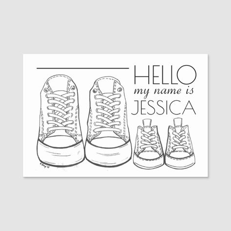 Baby Shower Christening Baptism Infant Babysitter Name Tag Custom nametags #teacher #tutor #business #nametags #officesupplies Cricut Baby Name Tags, Picture Frame Name Tags, Name Tag For Notebook, Kindergarten Desk Name Tags, Jungle Themed Name Tags, Daycare School, Office Names, Classic Names, Great Names