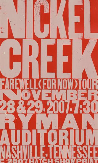 Wood Type Poster, Tent Revival, Nickel Creek, Hatch Print, Hatch Show Print, Concert Art, Vintage Concert Posters, Church Poster, Soundtrack To My Life