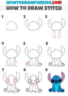 Easy Disney Characters To Draw, Easy To Draw Stitch, Easy Drawings Stitch, Easy Stitch Drawings, Draw Stitch, Easy Drawings Of Stitch, Easy How To Draw Disney Characters, Stitch Easy Drawing, Stitch Drawing Ideas